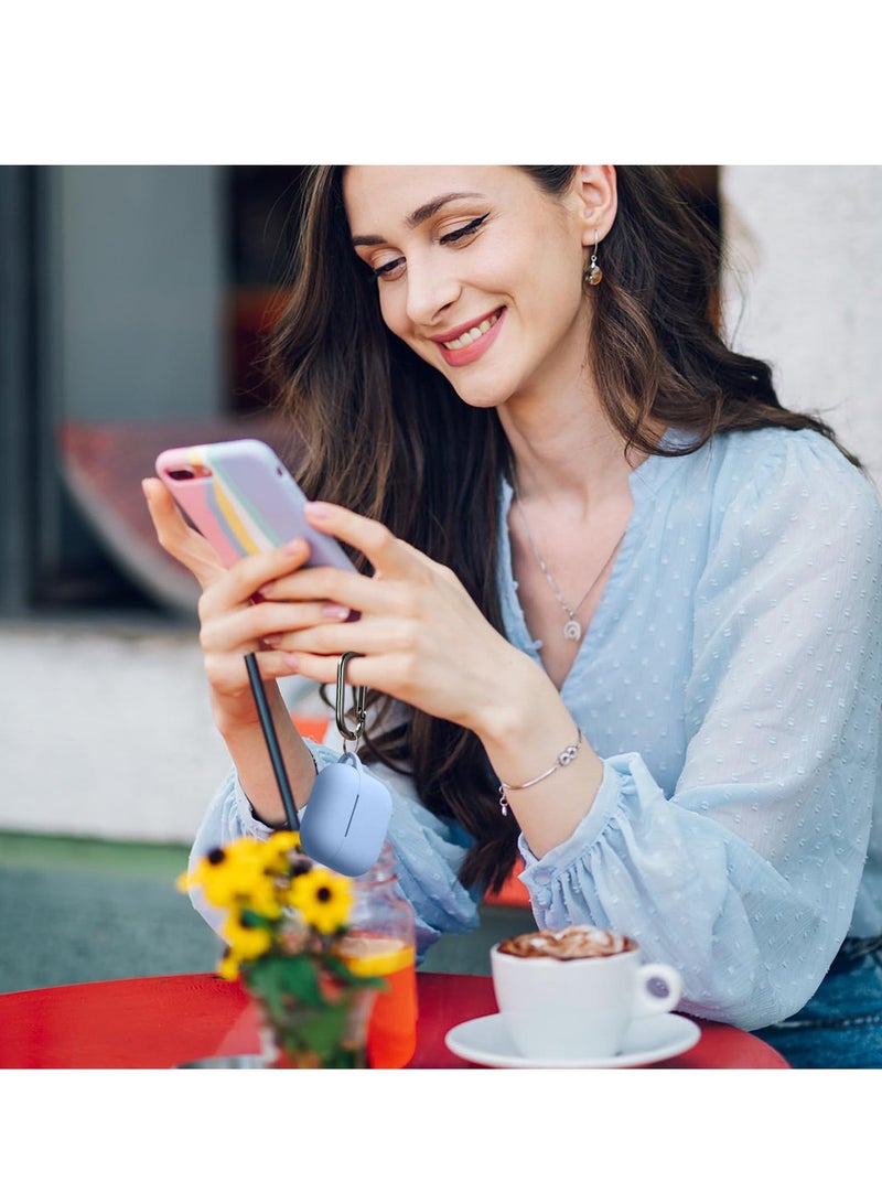 أنيوغرو متوافق مع الرجال والنساء airpods 4 كم واقية ، تنطبق على الجيل الرابع من airpods 2024 كم واقية التلقائي قفل قفل أمان غطاء ، مع تنظيف كيت و keychain الجبهة الصمام مرئية السماء الزرقاء - Image 4